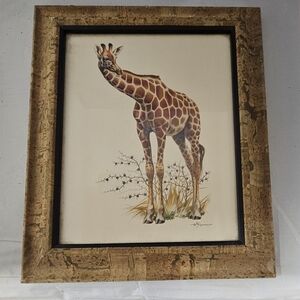 Framed Giraffe Art Print